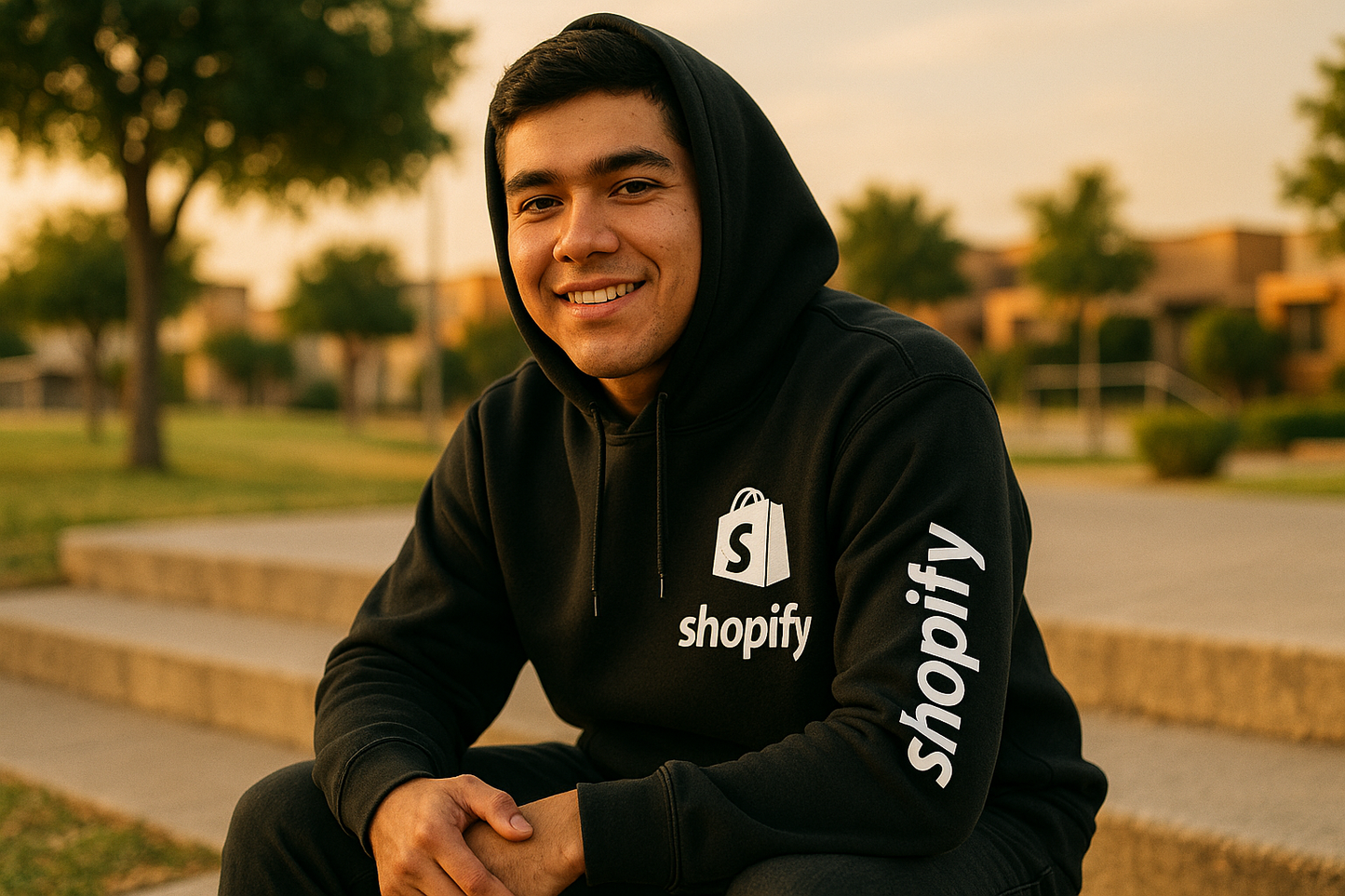 Hombre con hoodie negra