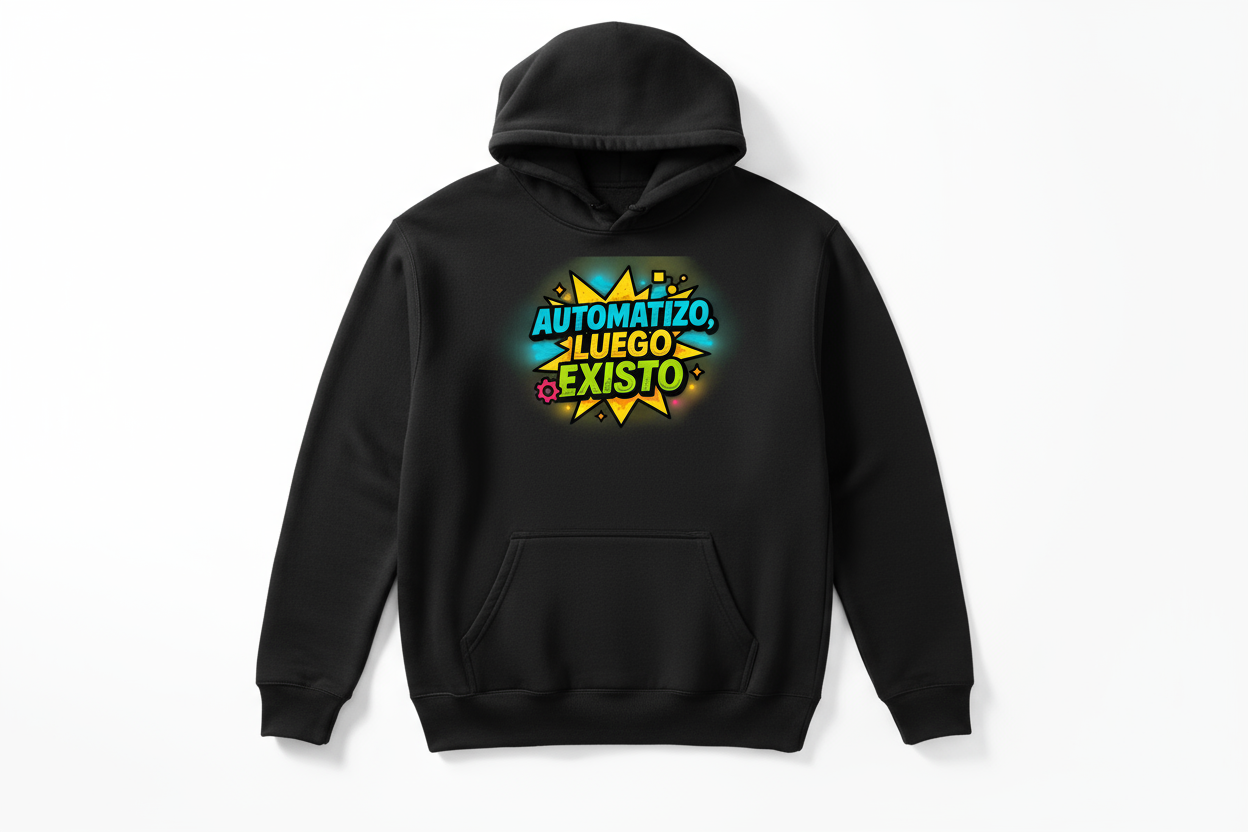 Sudadera Negra Automatizo luego existo