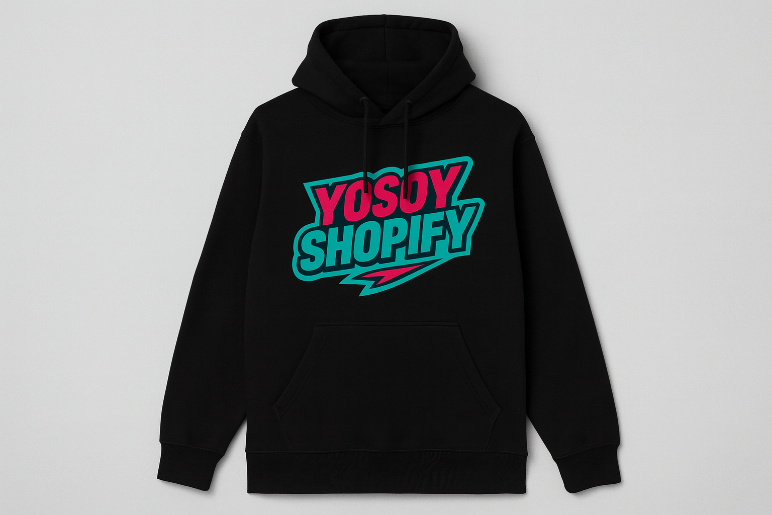 Black hoodie with YOSOY SHOPIFY logo