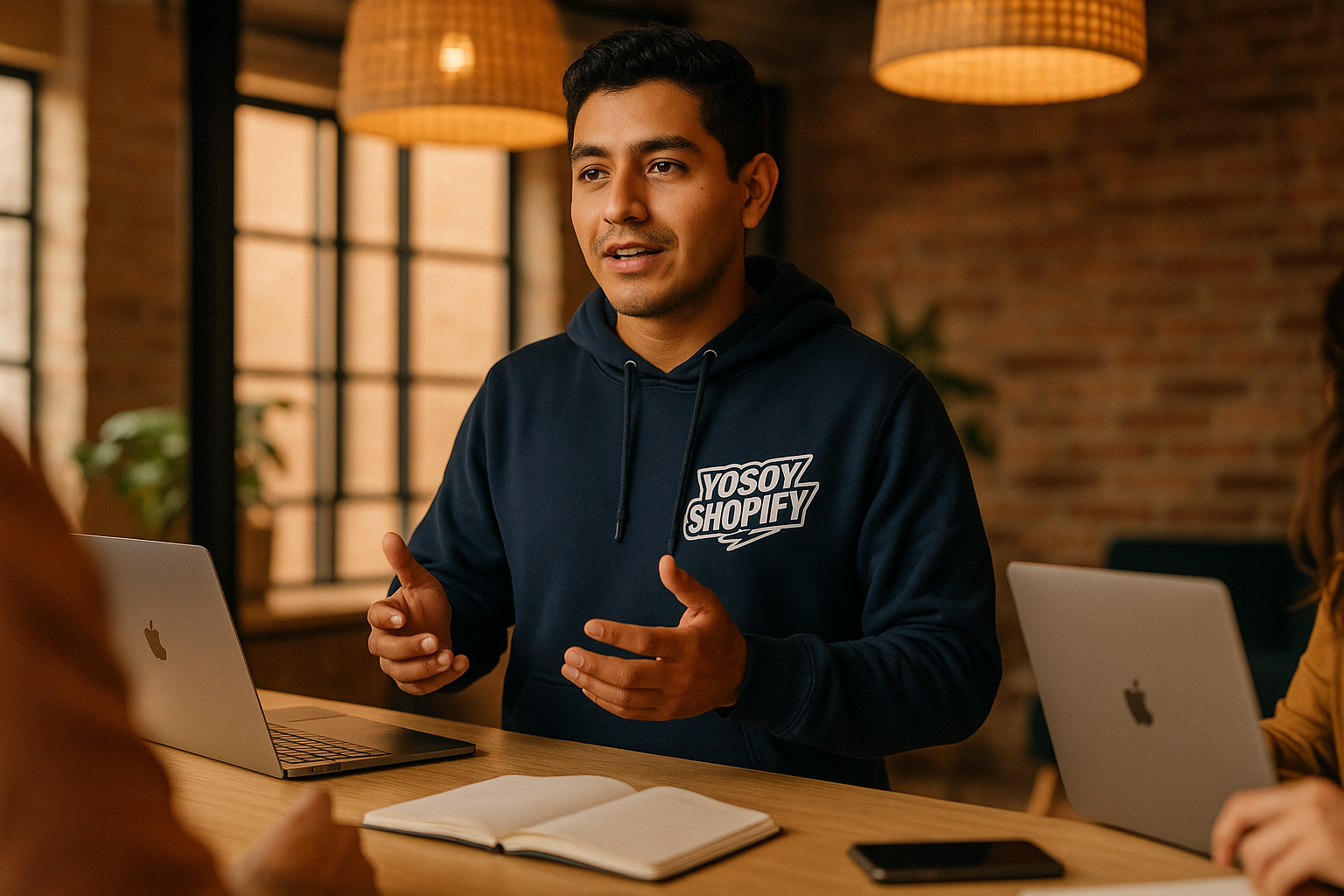 Emprendedor con hoodie YOSOY SHOPIFY B&N