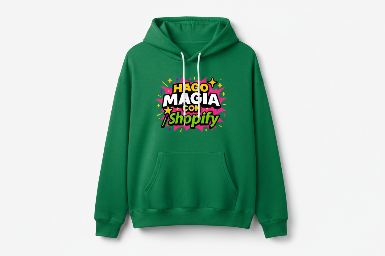 Sudadera Verde Hago magia con Shopify