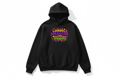Sudadera Negra Hago magia con Shopify