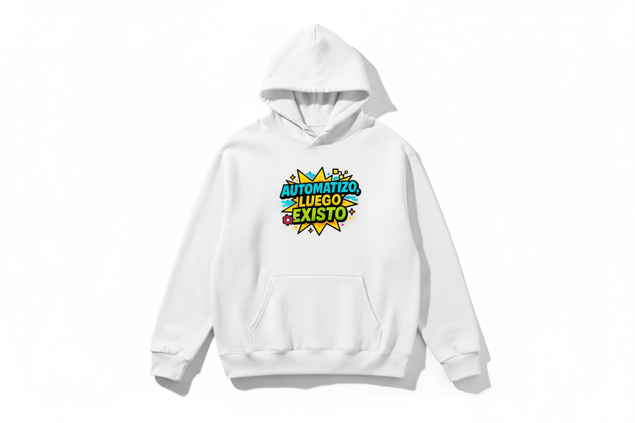 Sudadera Blanca Automatizo luego existo