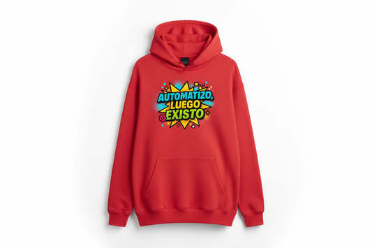 Sudadera Roja Automatizo luego existo