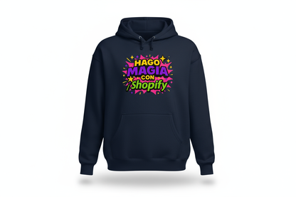 Sudadera Azul Marino Hago magia con Shopify