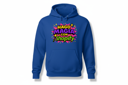 Sudadera Azul Rey Hago magia con Shopify