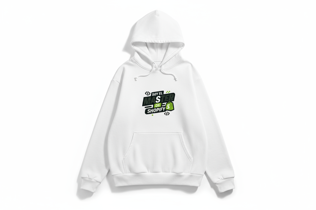Sudadera Blanca Soy el Master de Shopify