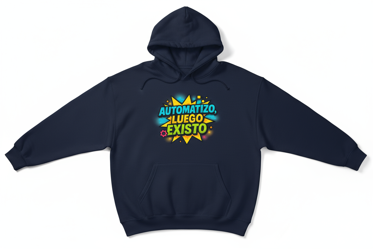 Sudadera Azul Marino Automatizo luego existo