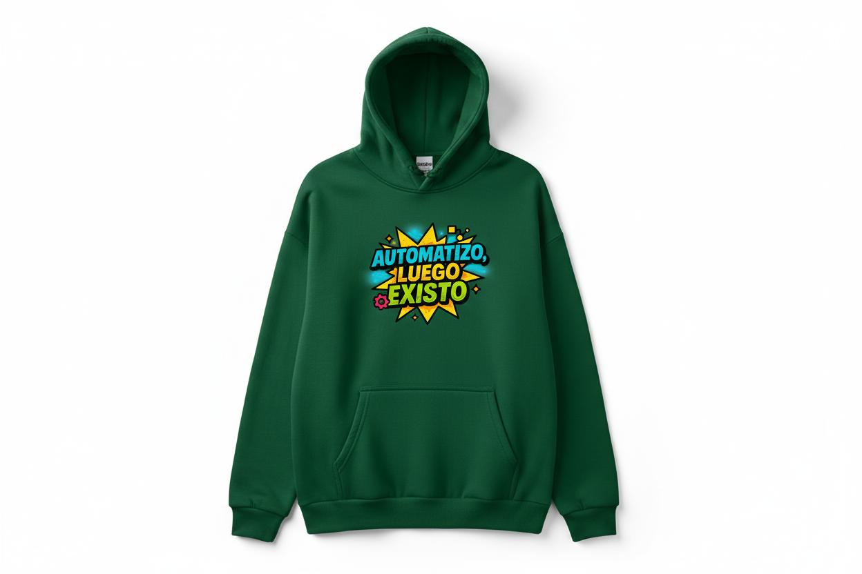 Sudadera Verde Automatizo luego existo