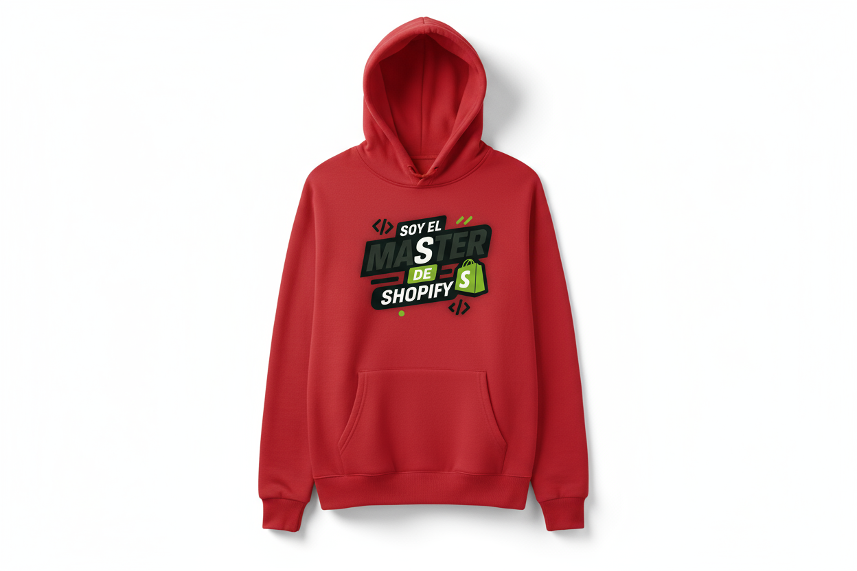 Sudadera Roja Soy el Master de Shopify