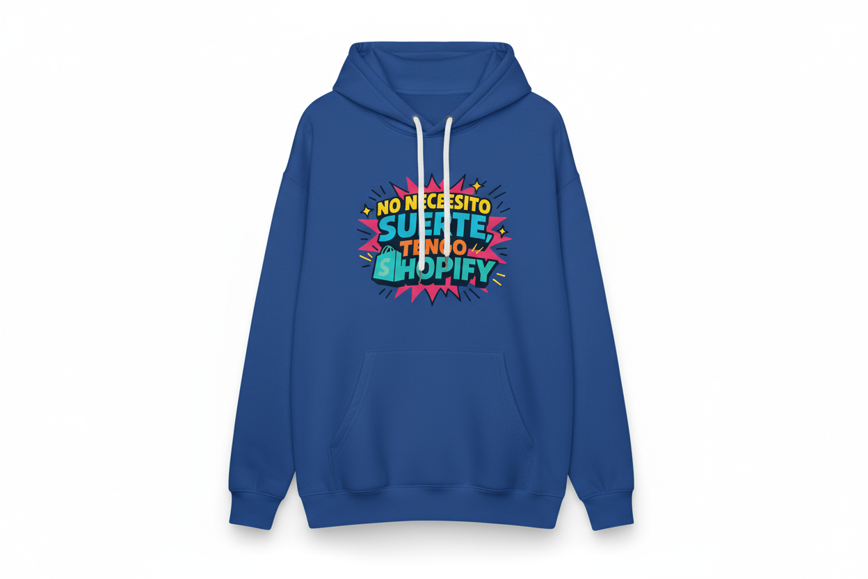 Sudadera Azul Rey No necesito suerte tengo Shopify