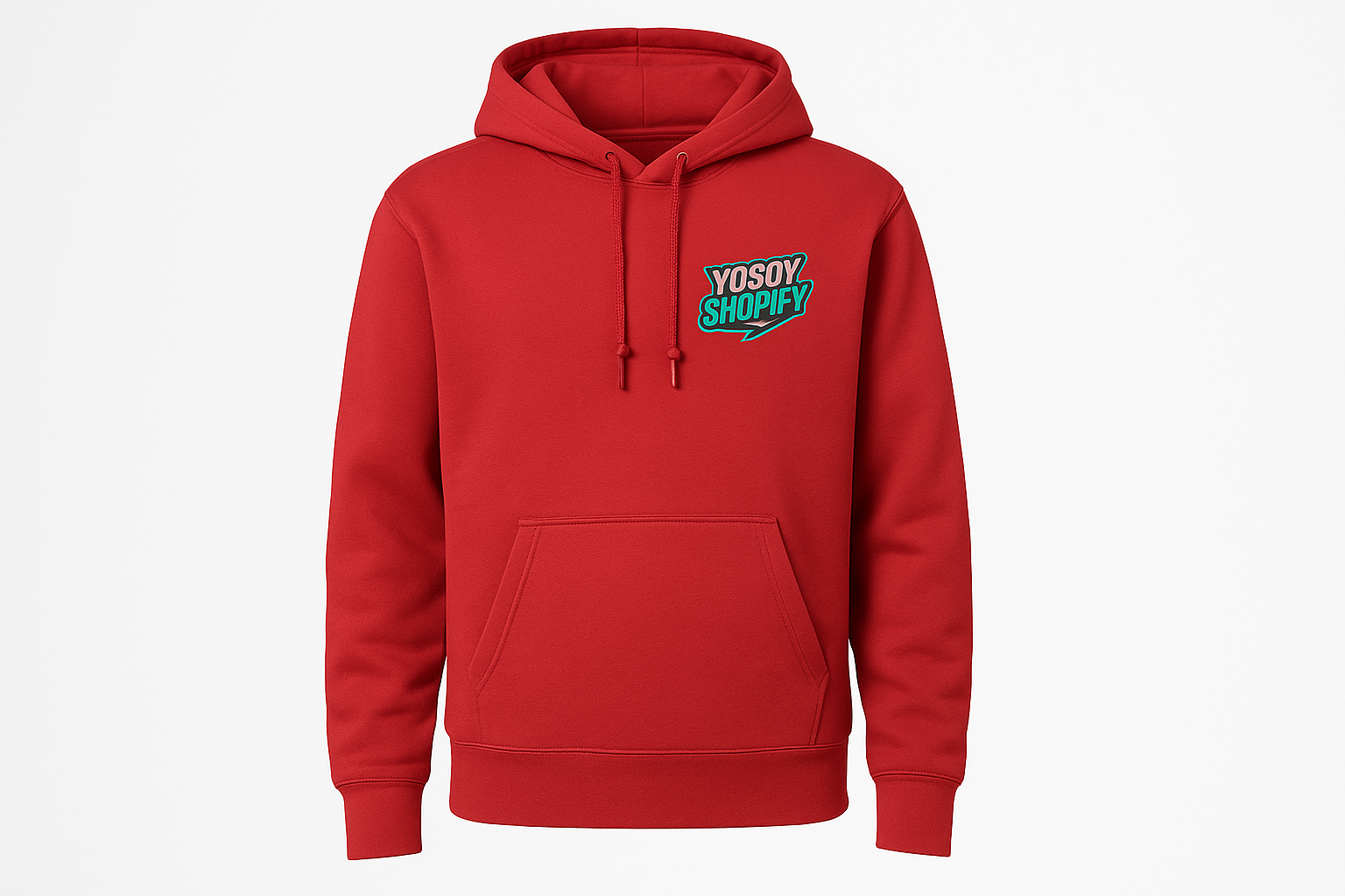 Sudadera Roja con Logo YOSOY SHOPIFY