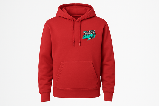 Sudadera Roja con Logo YOSOY SHOPIFY